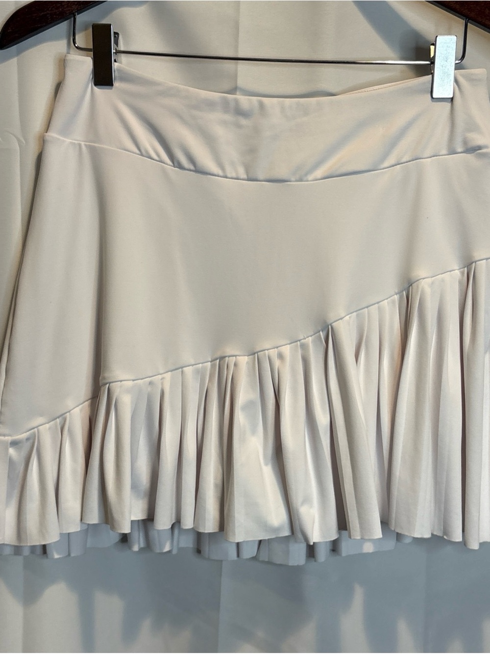 Kyodan White Mini Skort Pleated  with Asymmetrical hem